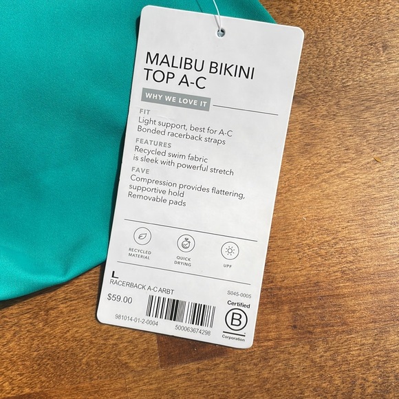 Athleta Malibu Bikini Top A-C NWT Teal - Picture 5 of 9